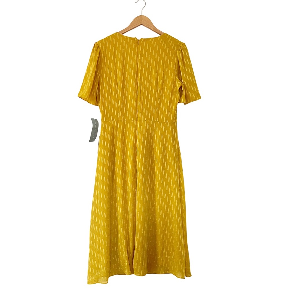 London Times NWT Gold Twist Front Midi Dress Size 12 - Picture 3 of 16